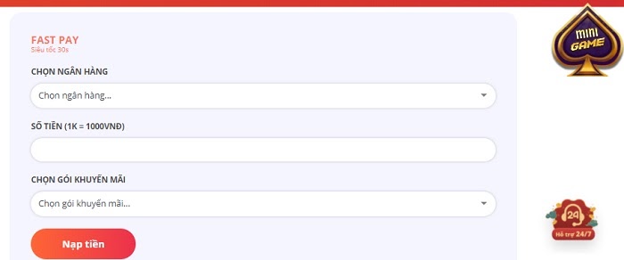 Hướng dẫn nạp tiền/rút tiền tại nhà cái May88