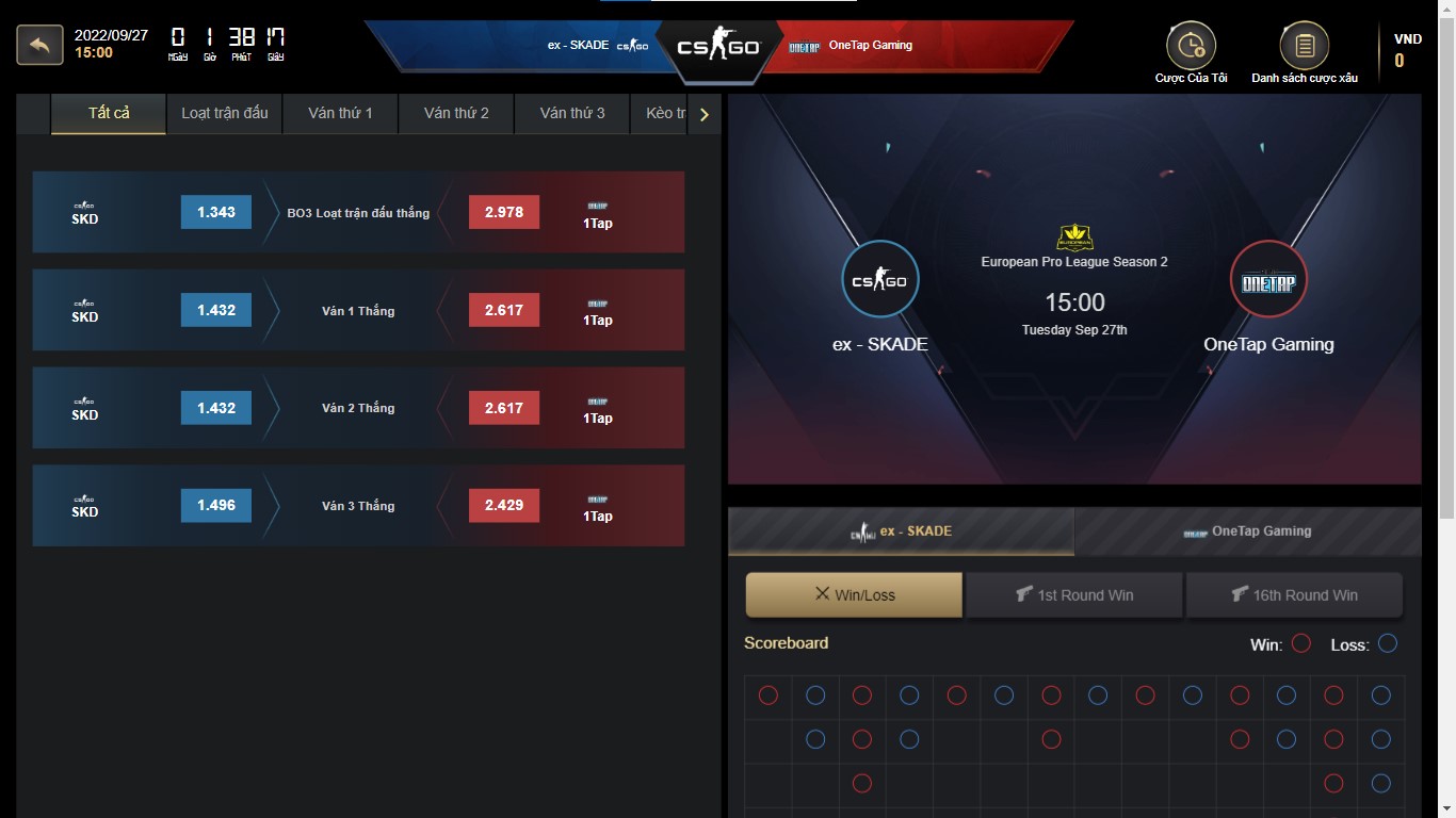 Hình ảnh cá độ CS:GO May88