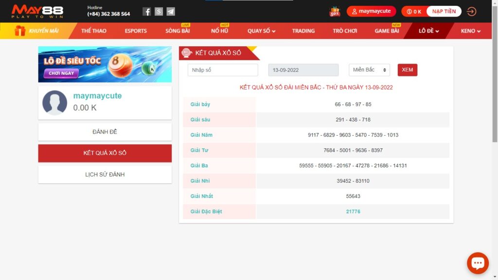 Hình ảnh lô đề 3 miền May88 2