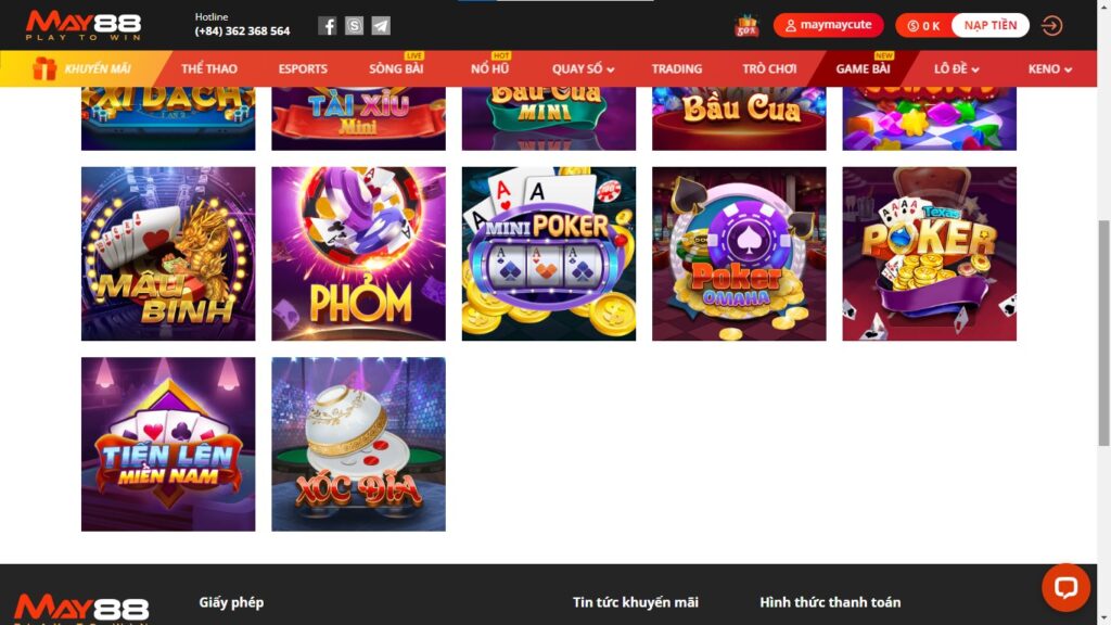 Hình ảnh Poker Omaha May88