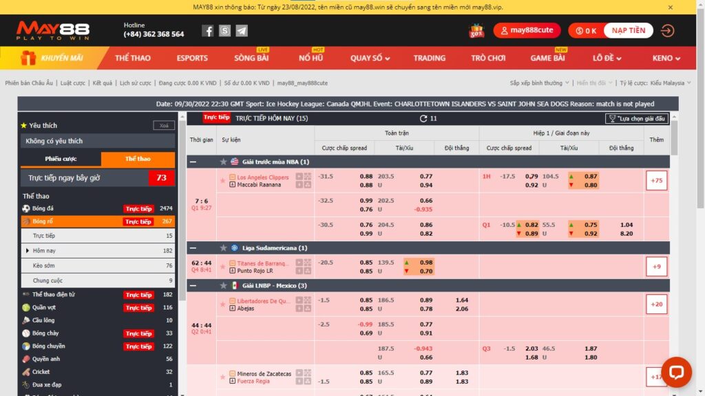 Hình ảnh cá độ bóng rổ May88