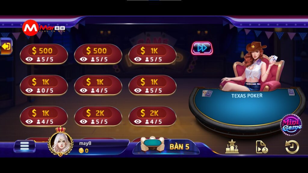 Texas Poker May88 có gì hot
