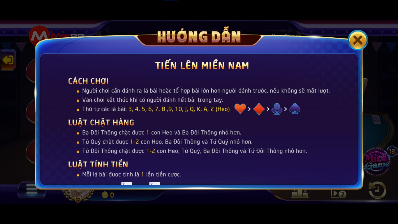 Hướng dẫn cách chơi Tiến lên miền Nam May88