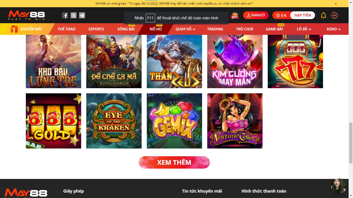 Nhà cái May88 hướng dẫn chơi quay hũ 888 Gold