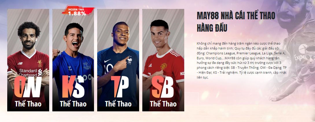 Kèo cược thể thao giúp anh em thắng lớn tại May88 vip