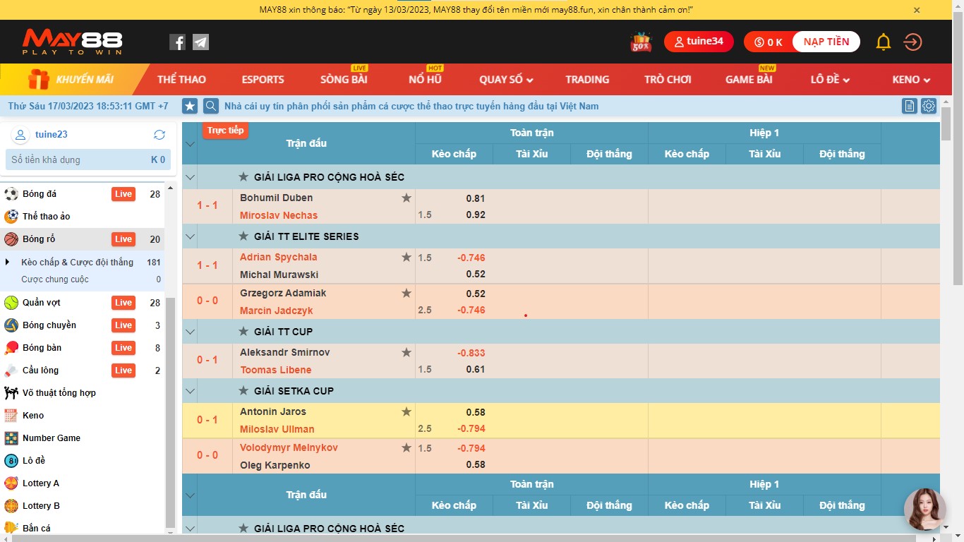 cược bóng rổ May88