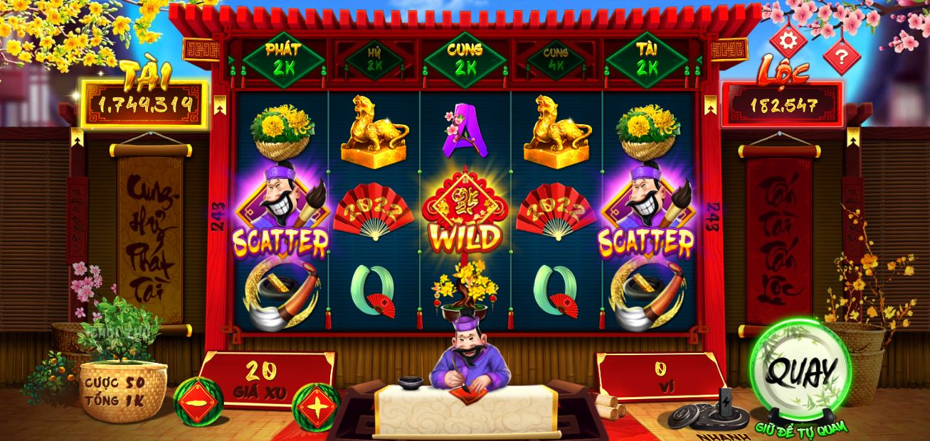 Giao diện game nổ hũ Ông đồ vô cùng đẹp mắt